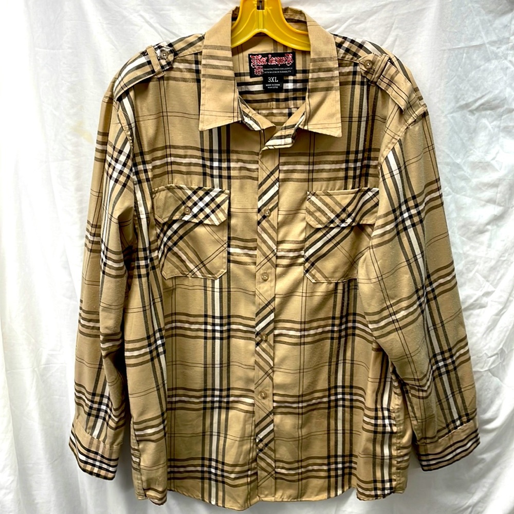 Black lacquer button down shirt men sz 3xl